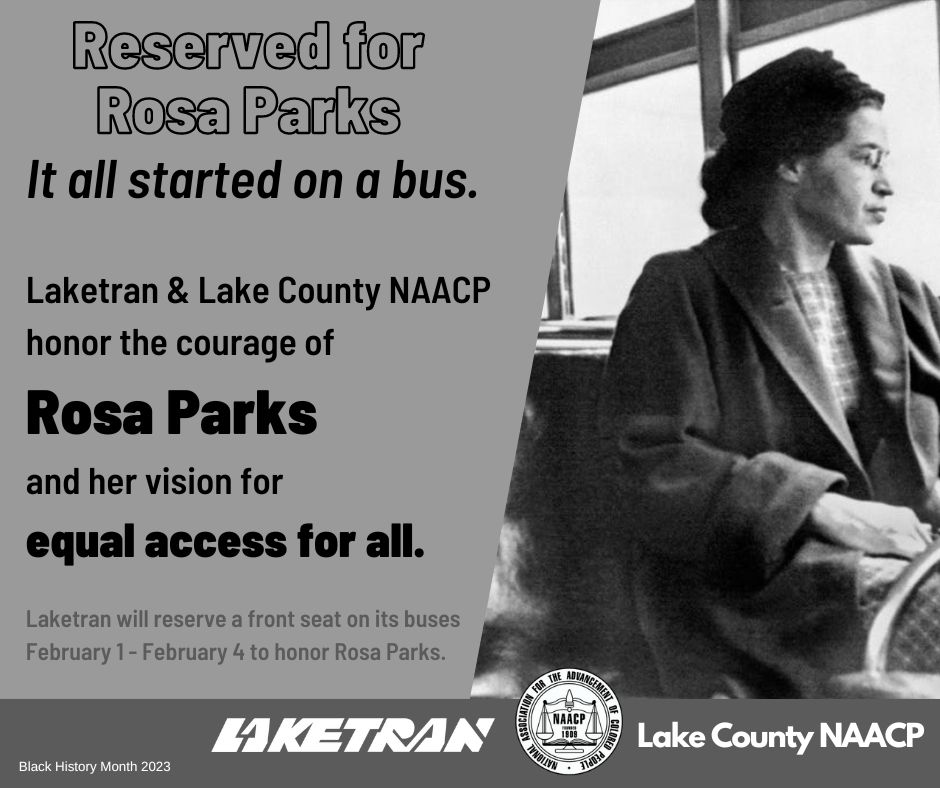 Rosa Parks 2023 Social Media Graphic Jpg- Feb 2023 – Laketran